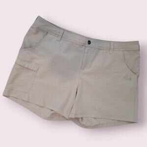 The North Face Womens Sz 16 Khaki Hiking Shorts – Pocketed, 5" Inseam – Outdoors